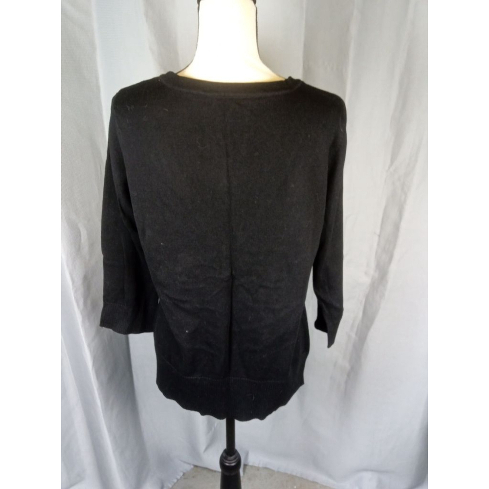 Women's AB Studio Black Cardigan Sweater XL - Picture 3 of 4